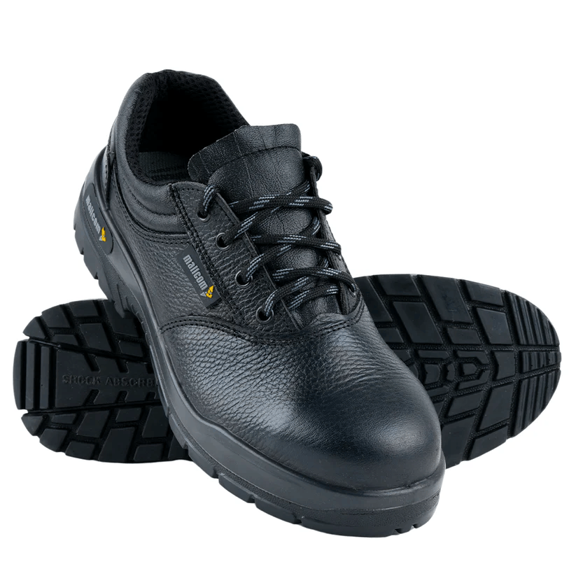 Antistatic Steel Toe Safety Shoes Mallcom CIVET S1 PU Sole Black Leather