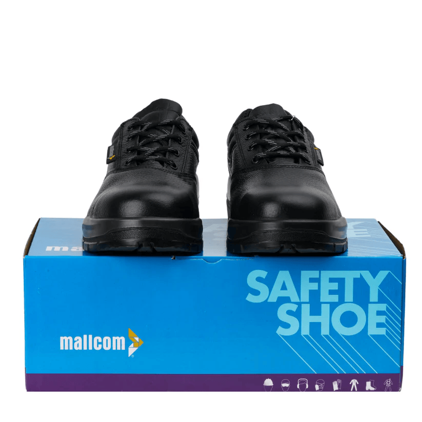 Antistatic Steel Toe Safety Shoes Mallcom CIVET S1 PU Sole Black Leather