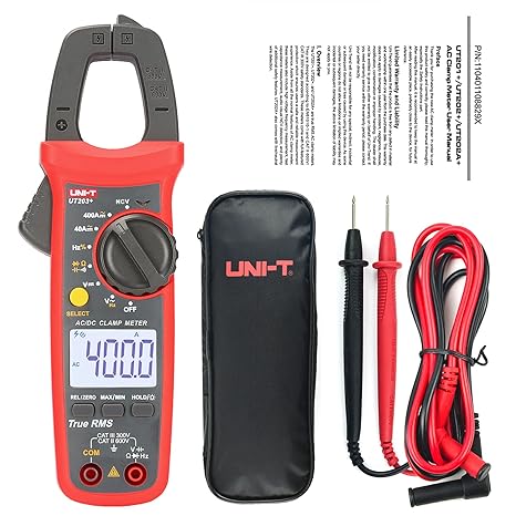 Uni-t Ut203+ Digital Clamp Meter 400A Ac/dc True- Rms