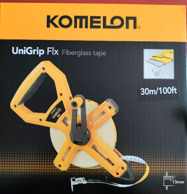 5pcs (1 cartoon) of 30m Komelon Unigrip Flx Fiberglass Measuring Tape 30m/100ft