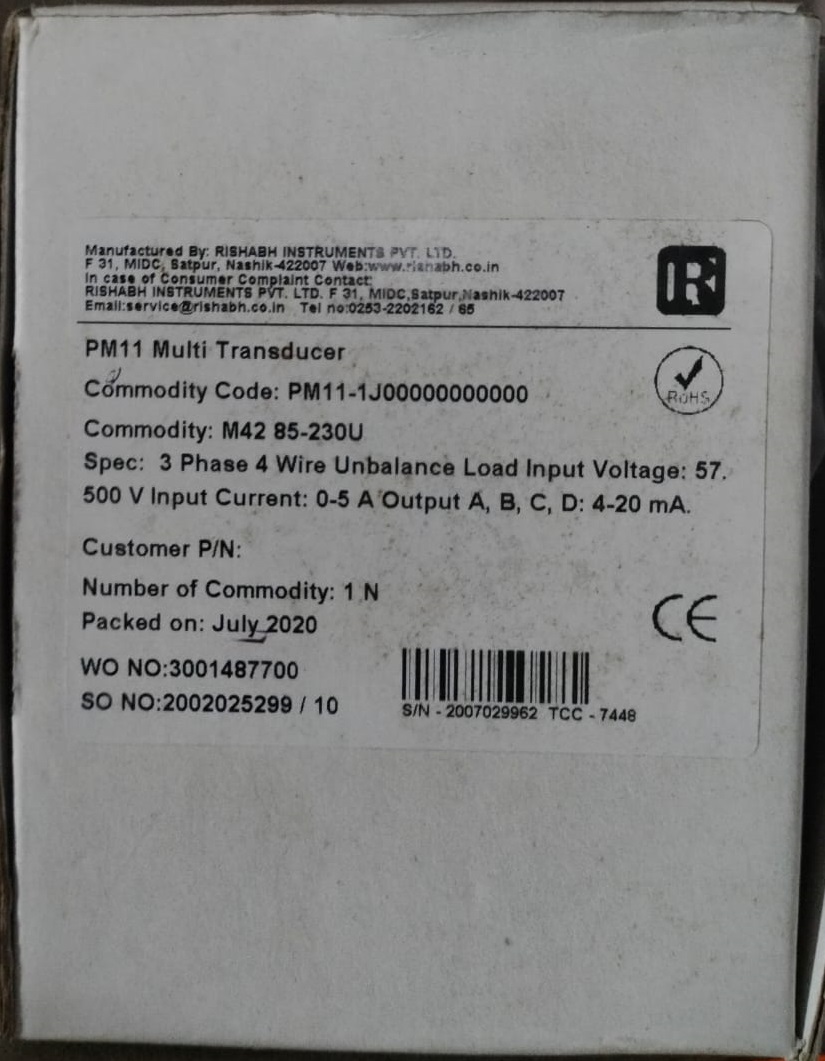 Rish Ducer M42 Rishabh Programmable Multi Transducer