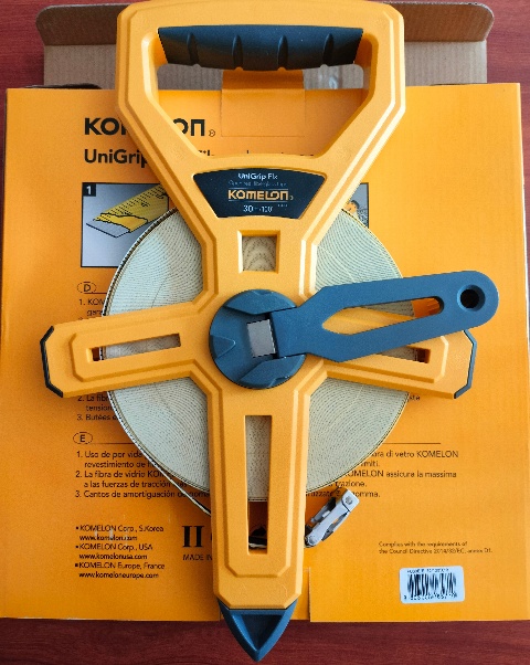 5pcs (1 cartoon) of 30m Komelon Unigrip Flx Fiberglass Measuring Tape 30m/100ft