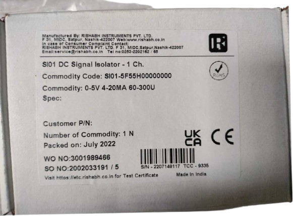 Rishabh DC Signal Isolator Rish CON SI 101 Isolating Amplifier